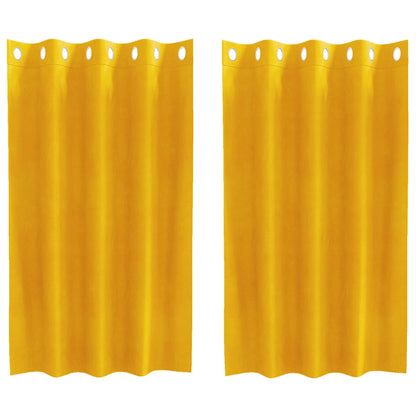 Curtains with Curtains 2 pcs Mustard yellow 140 x 140 cm Velvet