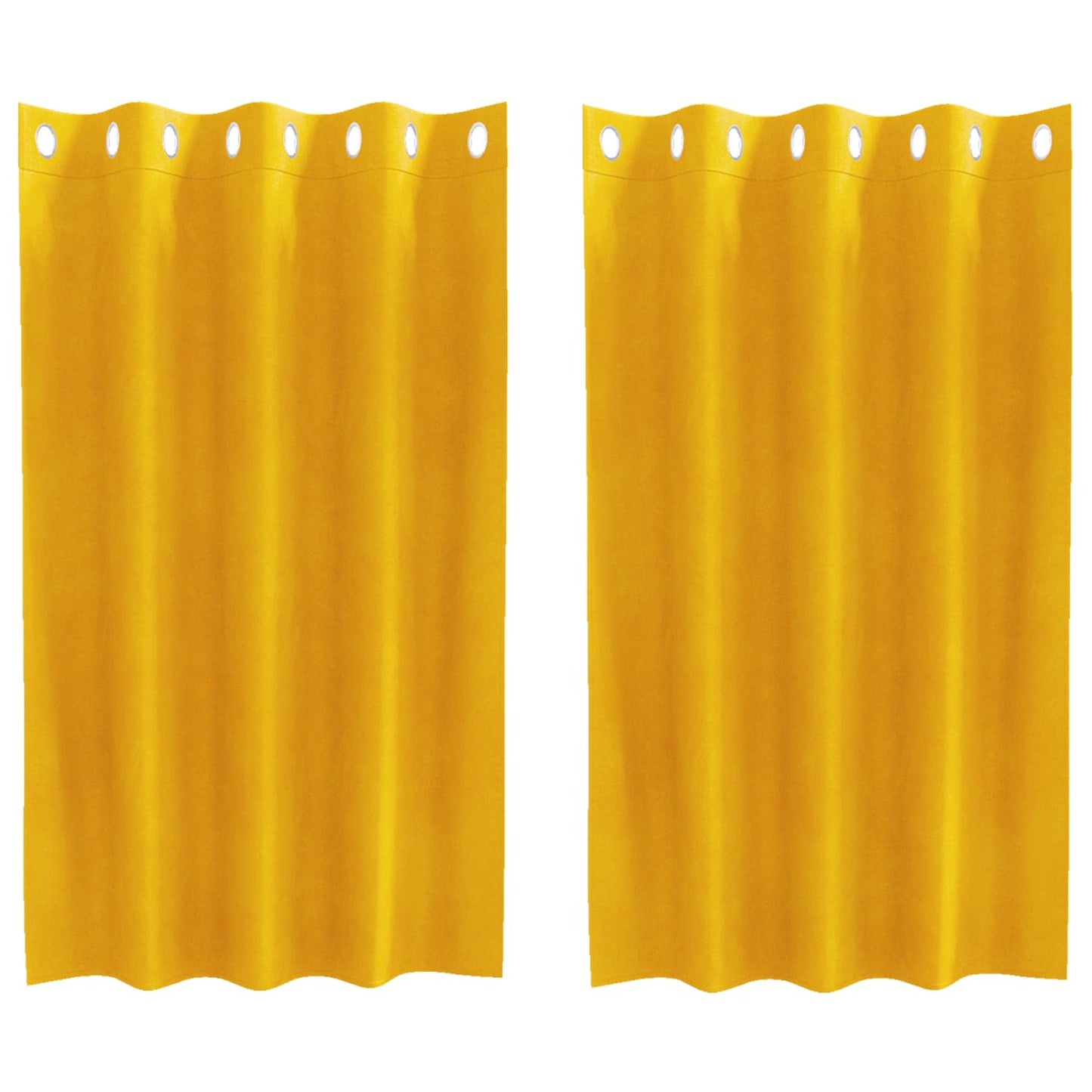 Blackout Curtains 2 pcs Mustard Yellow 140 x 140 cm Velvet