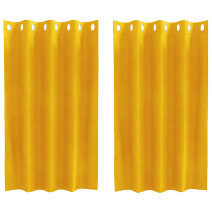 Blackout Curtains 2 pcs Mustard Yellow 140 x 140 cm Velvet