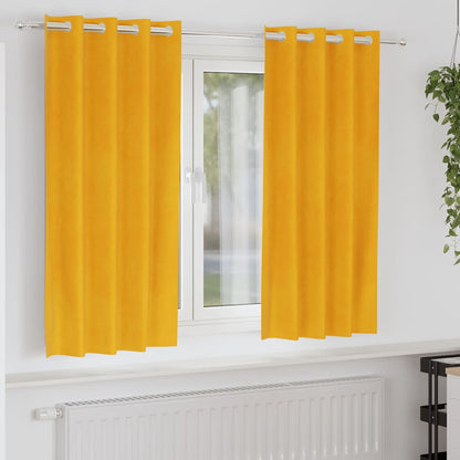 Curtains with Curtains 2 pcs Mustard Yellow 140 x 175 cm Velvet