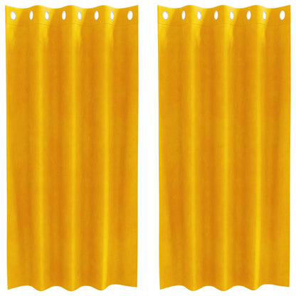 Curtains with Curtains 2 pcs Mustard Yellow 140 x 175 cm Velvet