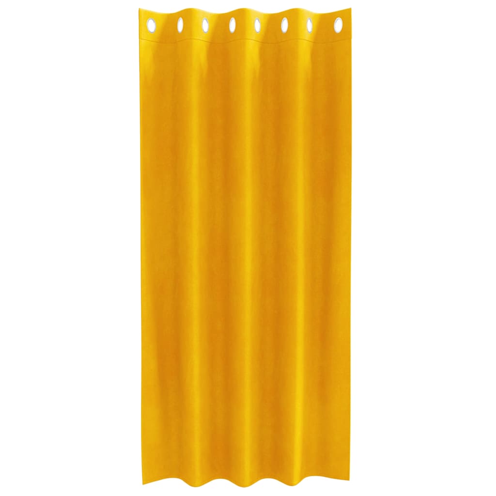 Curtains with Curtains 2 pcs Mustard Yellow 140 x 175 cm Velvet