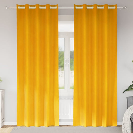 Curtains with Curtains 2 pcs Mustard yellow 140 x 260 cm Velvet