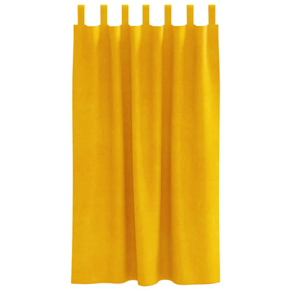 Curtains with Curtains 2 pcs Mustard Yellow 140 x 175 cm Velvet