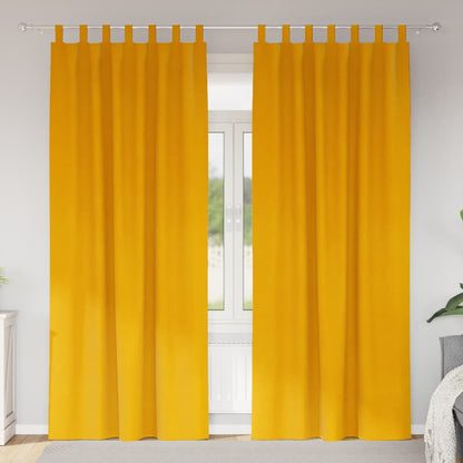 Curtains with Curtains 2 pcs Mustard yellow 140 x 260 cm Velvet