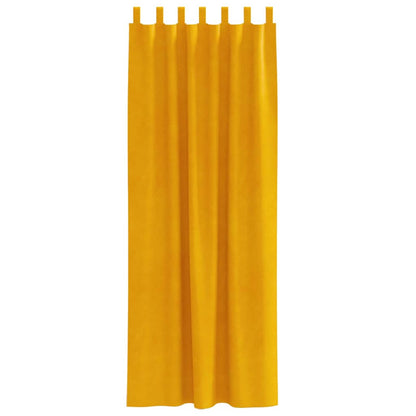 Curtains with Curtains 2 pcs Mustard yellow 140 x 260 cm Velvet