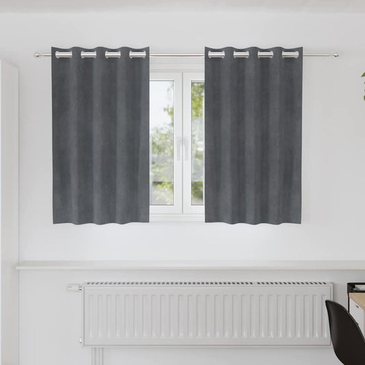 Curtains with Curtains 2 pcs Light grey 140 x 140 cm Velvet
