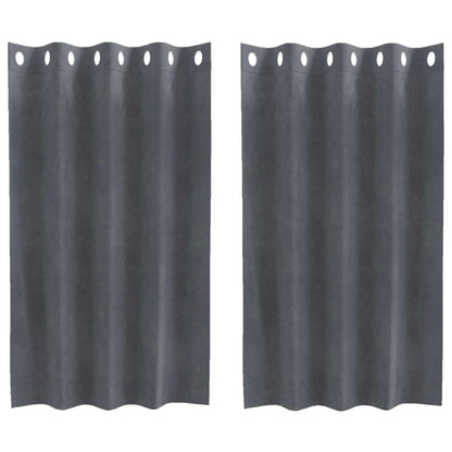 Curtains with Curtains 2 pcs Light grey 140 x 140 cm Velvet