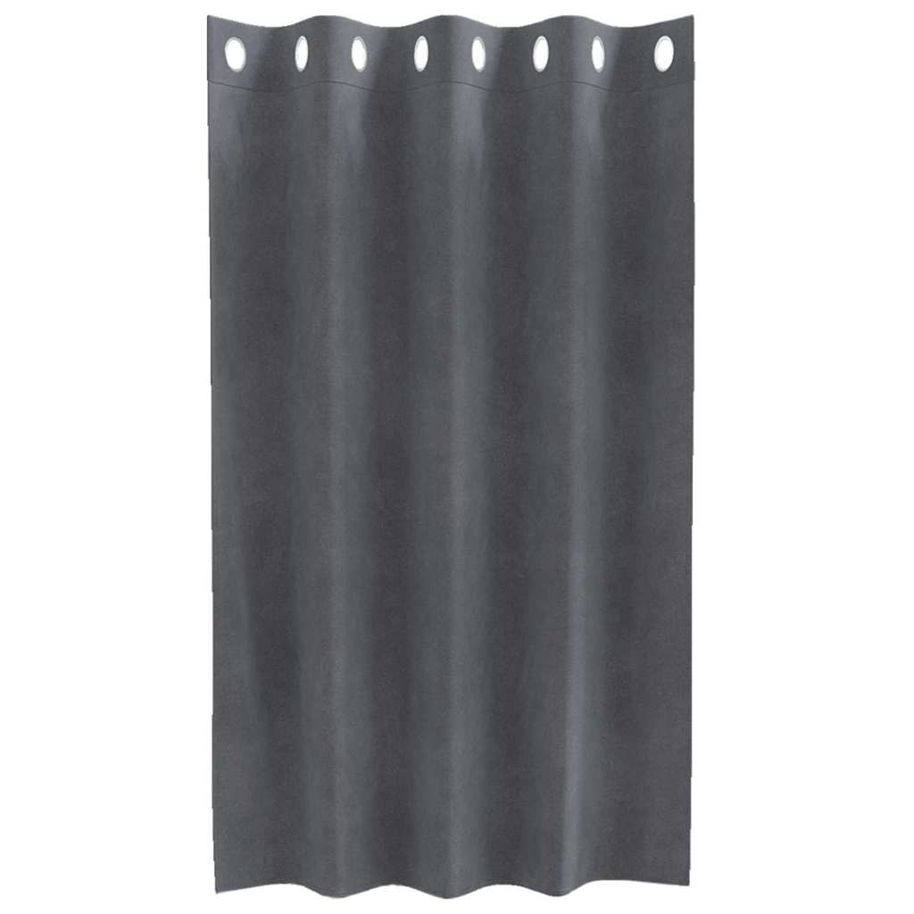 Curtains with Curtains 2 pcs Light grey 140 x 140 cm Velvet