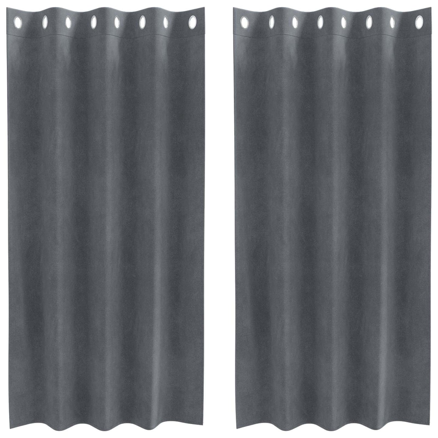 Blackout Curtains 2 pcs Light Grey 140 x 175 cm Velvet