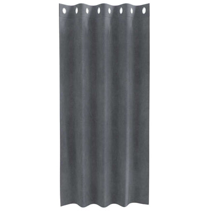 Curtains with Curtains 2 pcs Light grey 140 x 175 cm Velvet