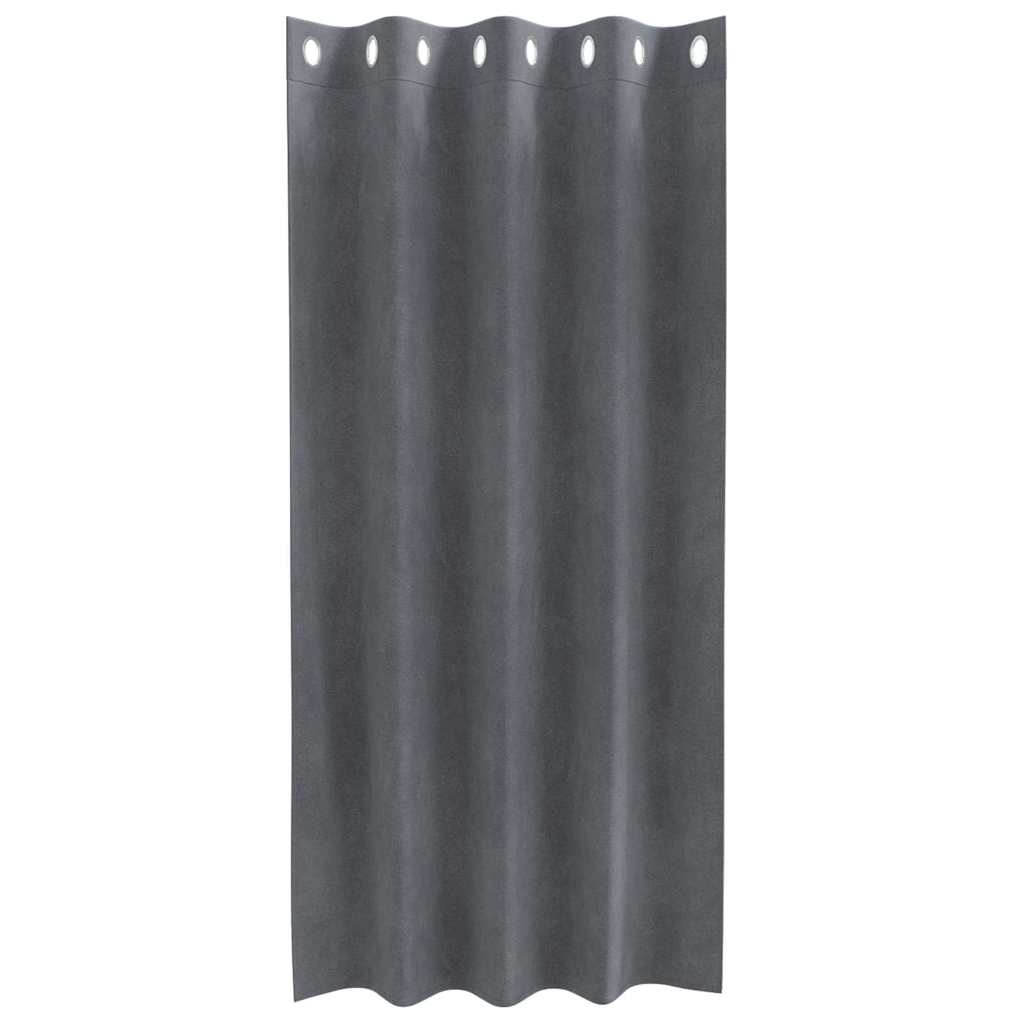 Curtains with Curtains 2 pcs Light grey 140 x 175 cm Velvet