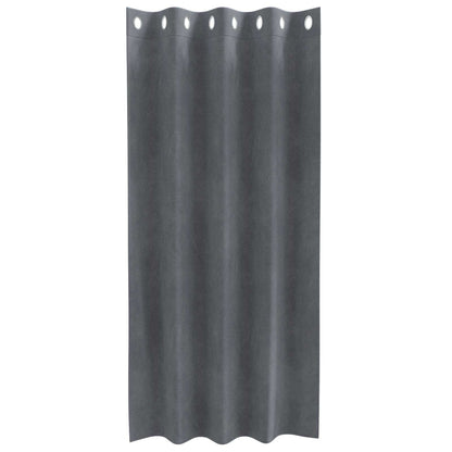 Blackout Curtains 2 pcs Light Grey 140 x 175 cm Velvet