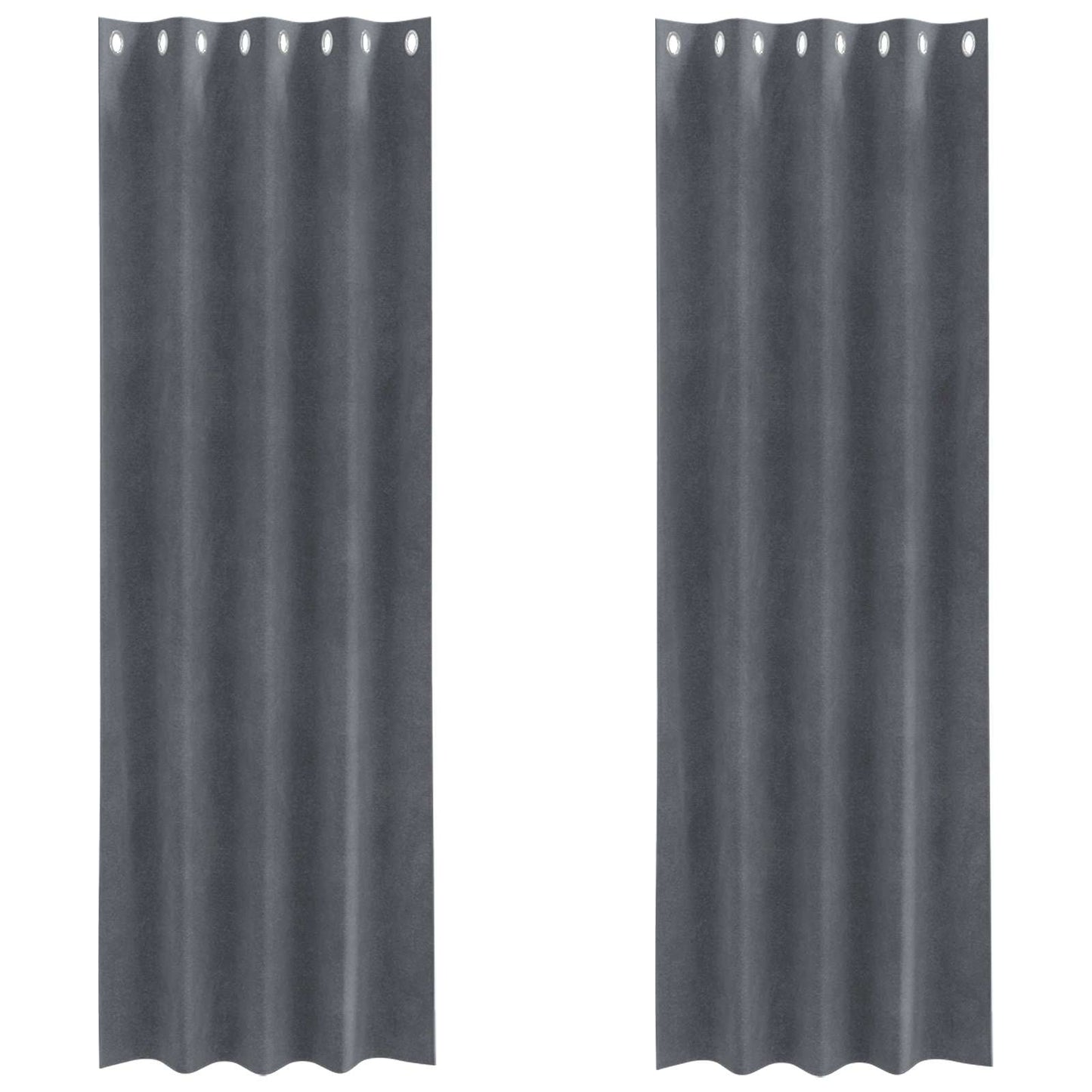 Blackout Curtains 2 pcs Light Grey 140 x 245 cm Velvet