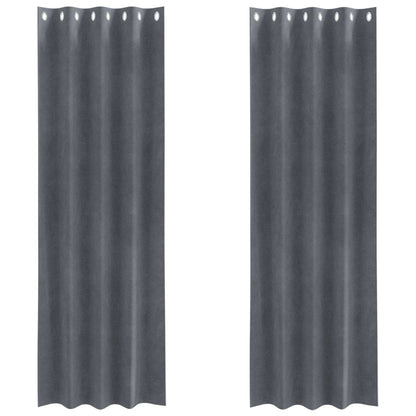 Blackout Curtains 2 pcs Light Grey 140 x 245 cm Velvet