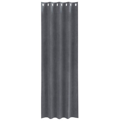 Curtains with Curtains 2 pcs Light grey 140 x 245 cm Velvet