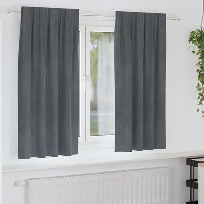 Blackout Curtains 2 pcs Light Grey 140 x 175 cm Velvet