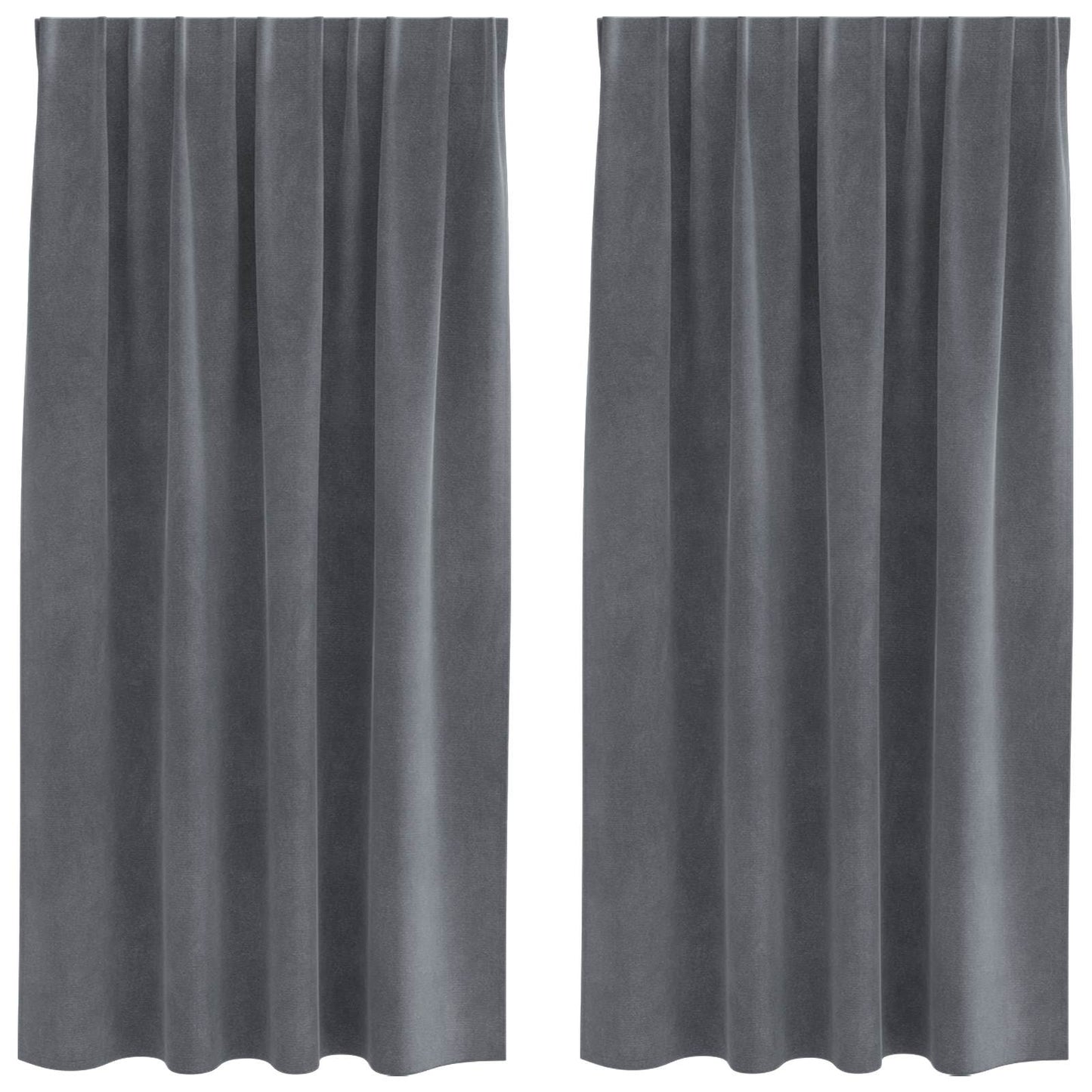 Blackout Curtains 2 pcs Light Grey 140 x 175 cm Velvet