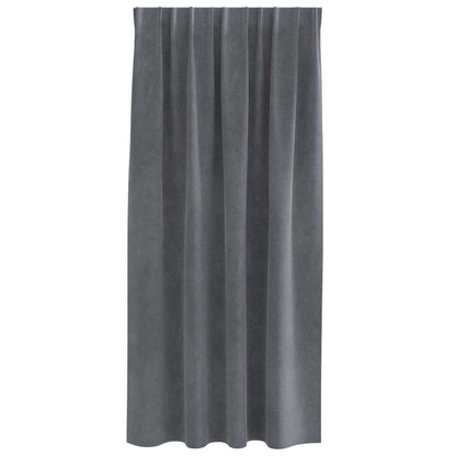 Curtains with Curtains 2 pcs Light grey 140 x 175 cm Velvet