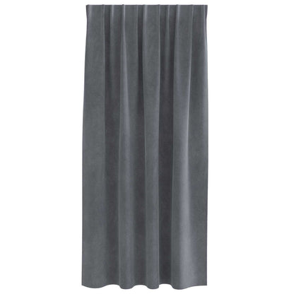 Blackout Curtains 2 pcs Light Grey 140 x 175 cm Velvet