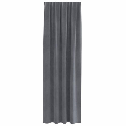 Curtains with Curtains 2 pcs Light grey 140 x 225 cm Velvet