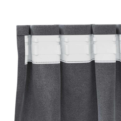 Curtains with Curtains 2 pcs Light grey 140 x 260 cm Velvet
