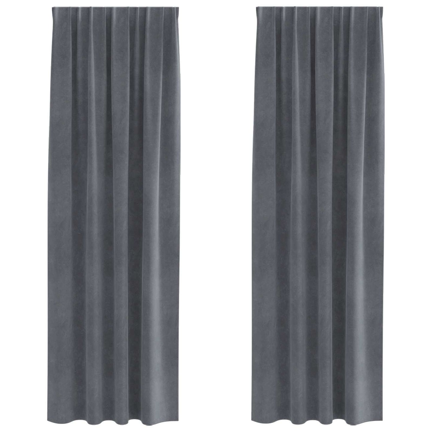 Blackout Curtains 2 pcs Light Grey 140 x 260 cm Velvet