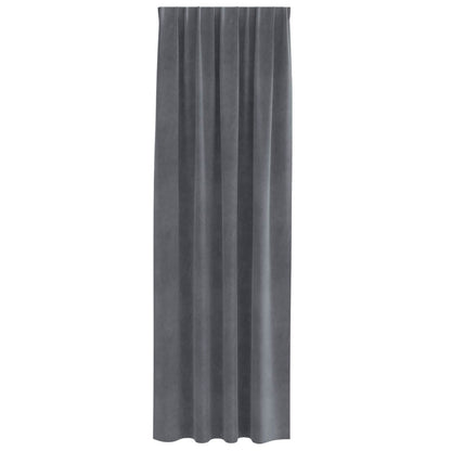 Blackout Curtains 2 pcs Light Grey 140 x 260 cm Velvet