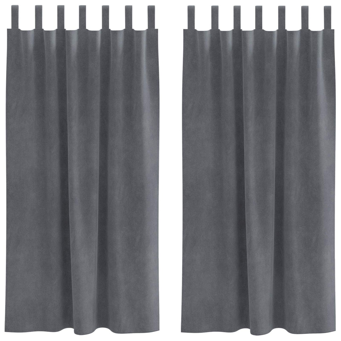 Blackout Curtains 2 pcs Light Grey 140 x 175 cm Velvet
