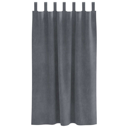 Blackout Curtains 2 pcs Light Grey 140 x 175 cm Velvet