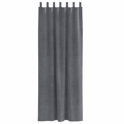 Blackout Curtains 2 pcs Light Grey 140 x 225 cm Velvet