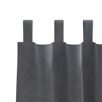 Curtains with Curtains 2 pcs Light grey 140 x 245 cm Velvet