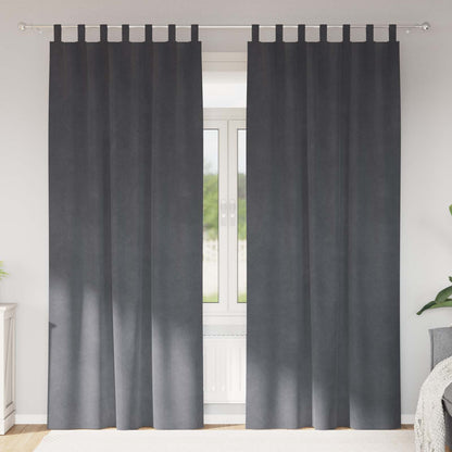 Blackout Curtains 2 pcs Light Grey 140 x 260 cm Velvet