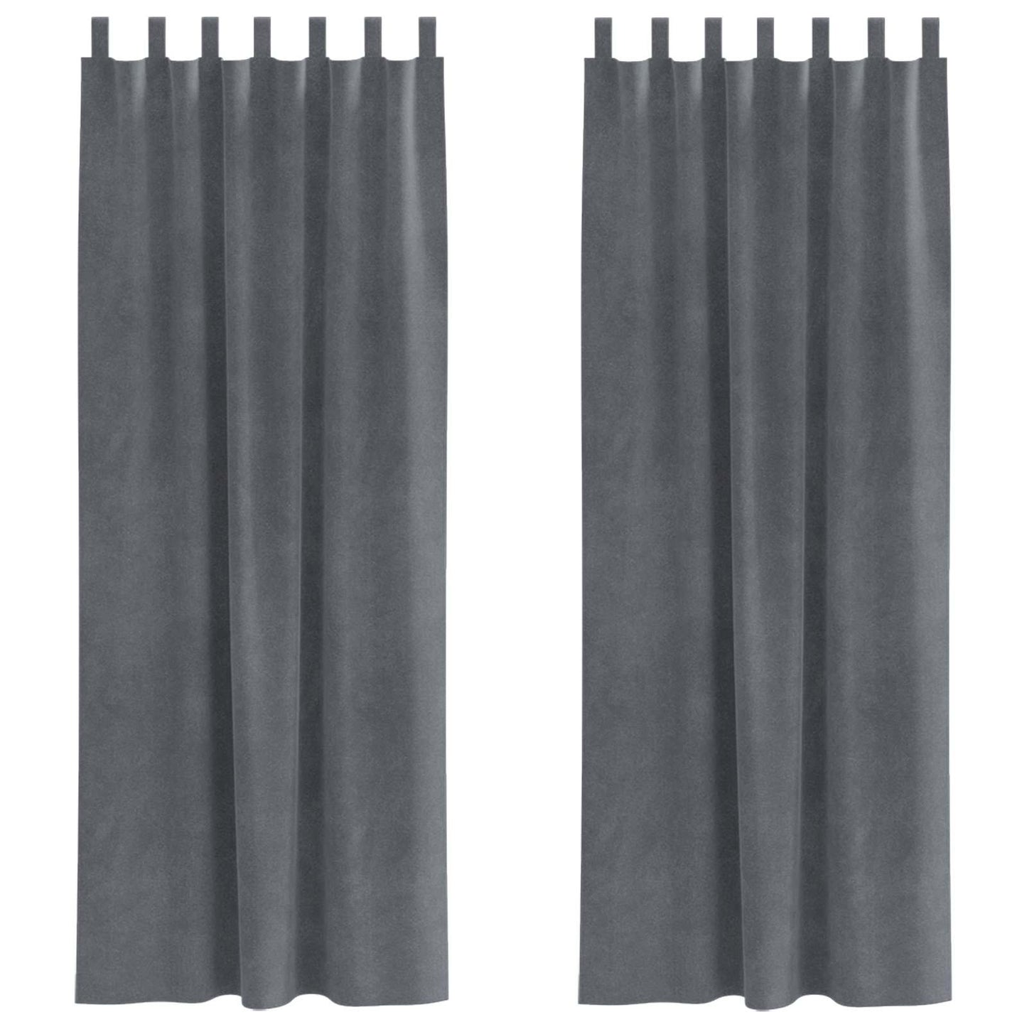 Blackout Curtains 2 pcs Light Grey 140 x 260 cm Velvet