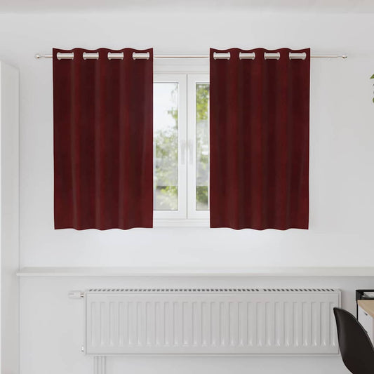 Curtains with Curtains 2 pcs Wine red 140 x 140 cm Velvet
