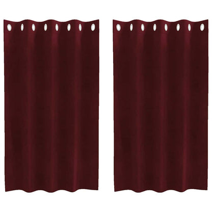 Curtains with Curtains 2 pcs Wine red 140 x 140 cm Velvet