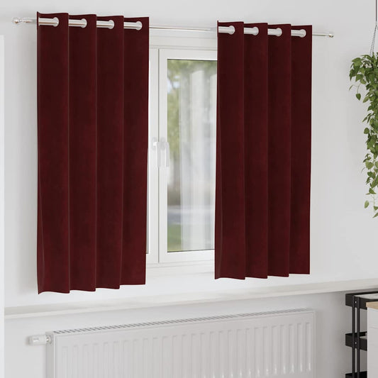 Curtains with Curtains 2 pcs Wine red 140 x 175 cm Velvet