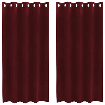 Curtains with Curtains 2 pcs Wine red 140 x 175 cm Velvet