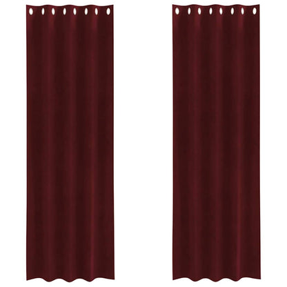 Curtains with Curtains 2 pcs Wine red 140 x 225 cm Velvet