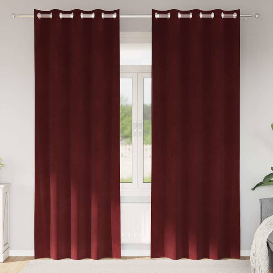 Curtains with Curtains 2 pcs Wine red 140 x 260 cm Velvet