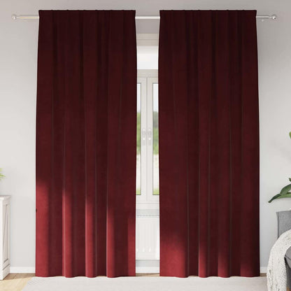 Curtains with Curtains 2 pcs Wine red 140 x 245 cm Velvet
