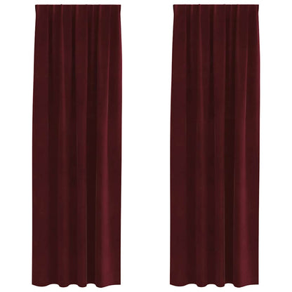 Curtains with Curtains 2 pcs Wine red 140 x 245 cm Velvet