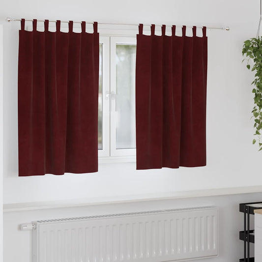 Curtains with Curtains 2 pcs Wine red 140 x 140 cm Velvet