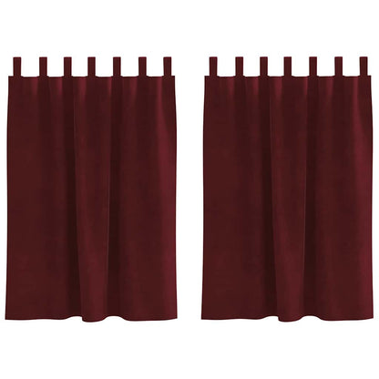 Curtains with Curtains 2 pcs Wine red 140 x 140 cm Velvet