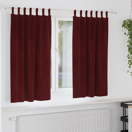 Curtains with Curtains 2 pcs Wine red 140 x 175 cm Velvet