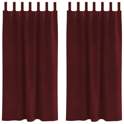 Curtains with Curtains 2 pcs Wine red 140 x 175 cm Velvet