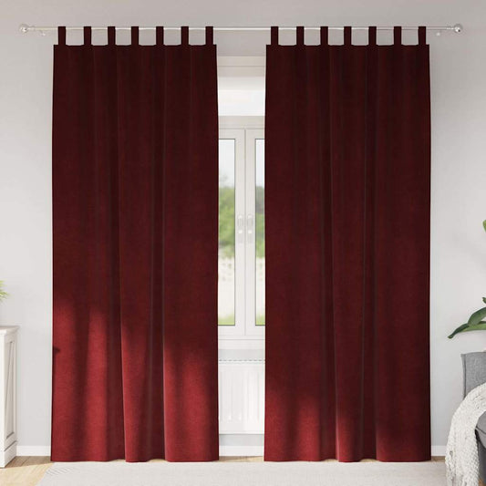 Curtains with Curtains 2 pcs Wine red 140 x 225 cm Velvet