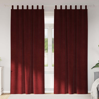 Blackout Curtains 2 pcs Wine Red 140 x 245 cm Velvet