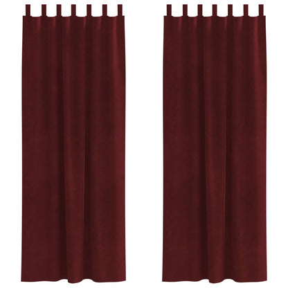 Blackout Curtains 2 pcs Wine Red 140 x 245 cm Velvet