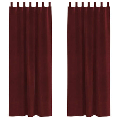 Curtains with Curtains 2 pcs Wine Red 140 x 260 cm Velvet
